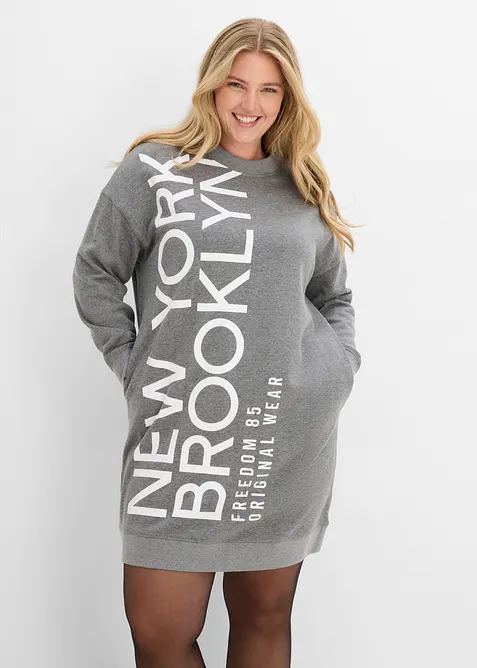 Oversized sweatshirtkjole i myk bomullsmiks, bonprix
