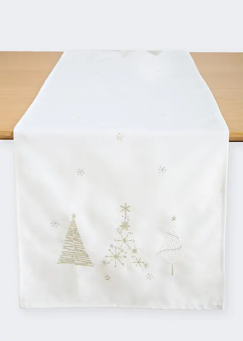 Bordl&oslash;per med glansbroderi, bonprix