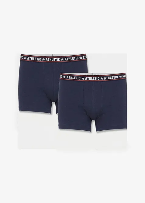 Boksershorts med bomull i ettersittende modell i midi-lengde (2-pack), bonprix