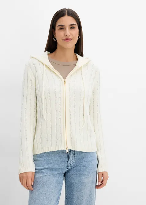 Kabelstrikket cardigan, bonprix