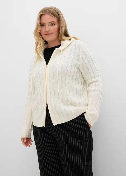 Kabelstrikket cardigan, bonprix