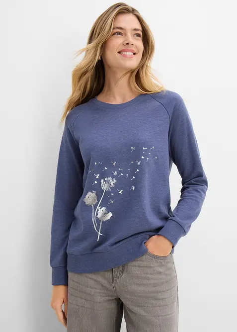 Sweatshirt i bomullsmiks, bonprix