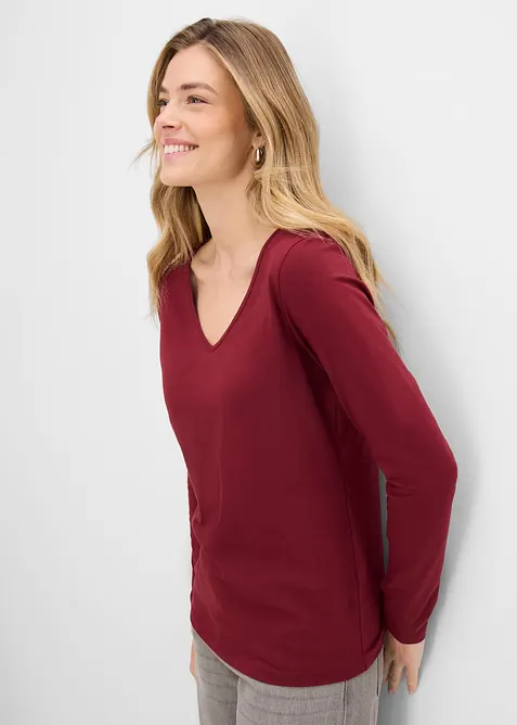 Langermet, figurn&aelig;r topp (2-pack), bonprix