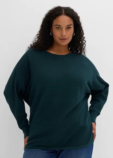 Oversized genser med flaggermusermer, bonprix