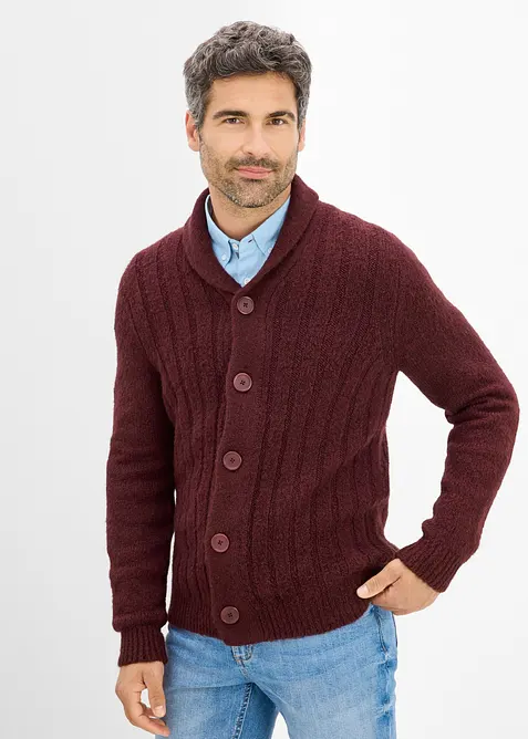 Cardigan med ribbem&oslash;nster, bonprix