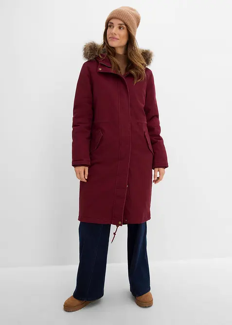 Lang, vattert parkas, bonprix