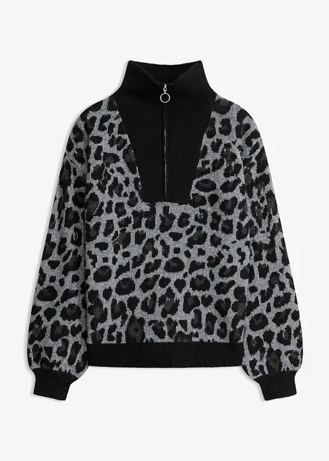 Oversized half-zip-genser, bonprix