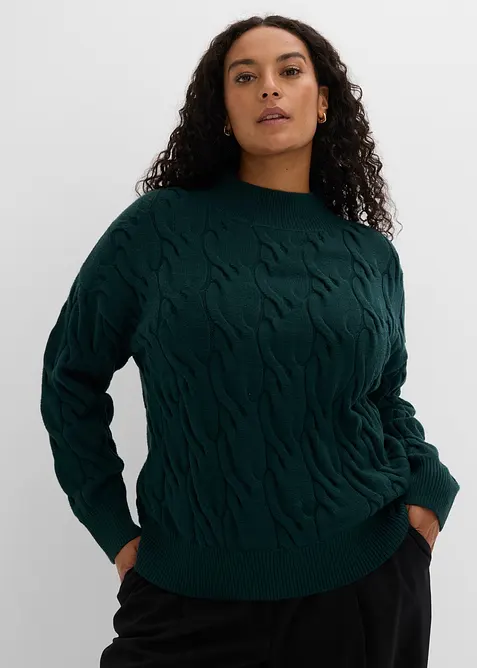 Oversized genser i myk viskosemiks, bonprix