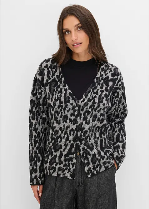 Cardigan med V-hals, bonprix