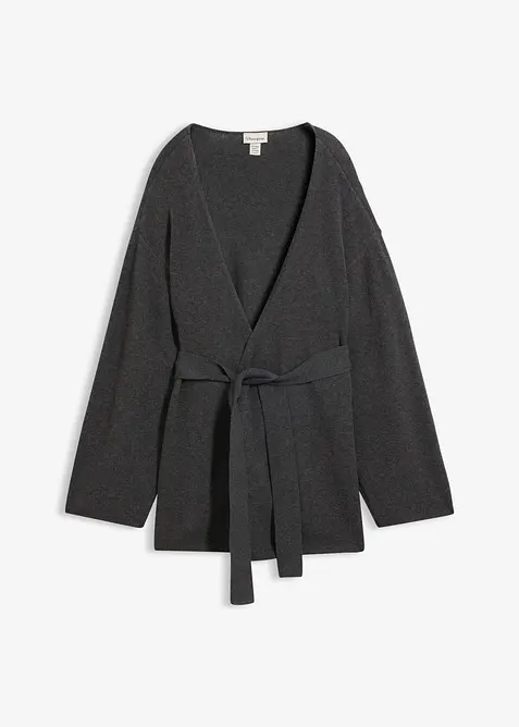 Cardigan med knytebelte, bonprix