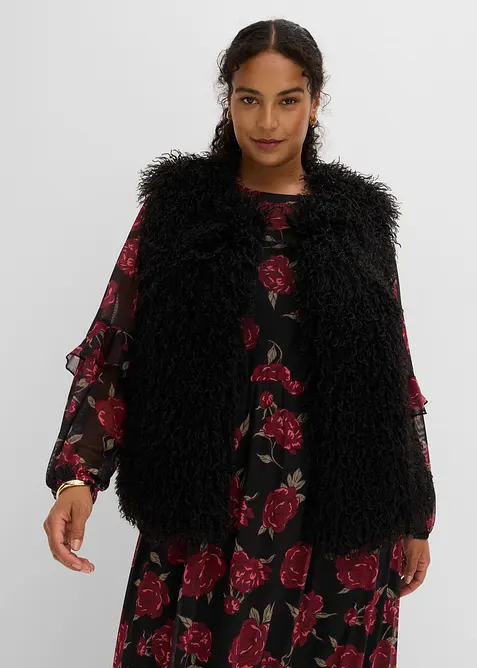 Fuskepelsvest med stikklommer, bonprix