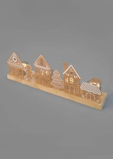 Telysholder i pepperkakehus design, bonprix