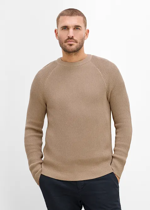 Ribbestrikket genser i slim fit, bonprix