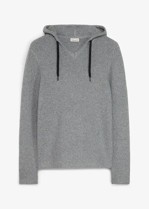 Deilig myk, ribbestrikket hettegenser i regular fit, bonprix