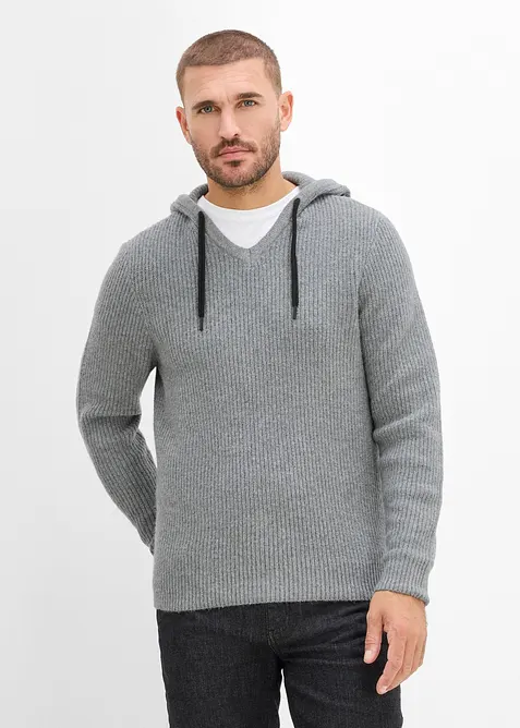 Deilig myk, ribbestrikket hettegenser i regular fit, bonprix
