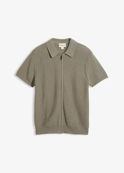 Strikket poloskjorte av 100% bomull, bonprix