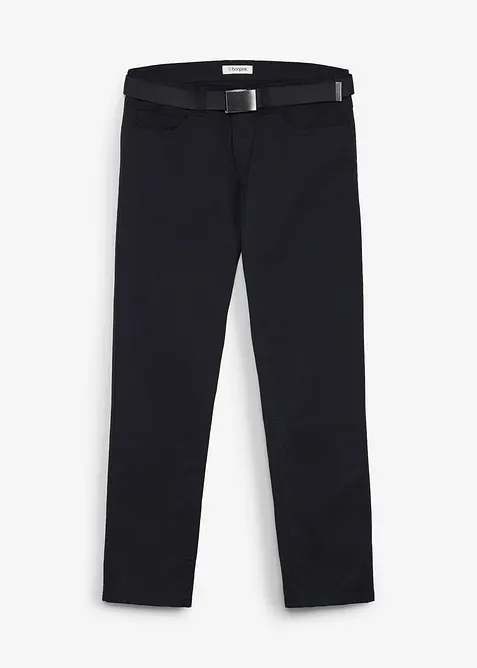 Varmende bukse i regular fit med belte, straight, bonprix