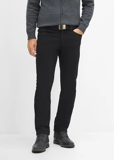 Varmende bukse i regular fit med belte, straight, bonprix