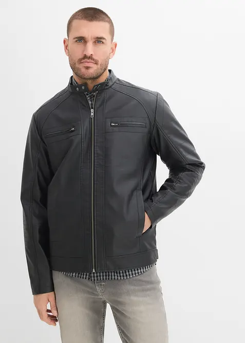 Jakke i imitert skinn og regular fit, bonprix