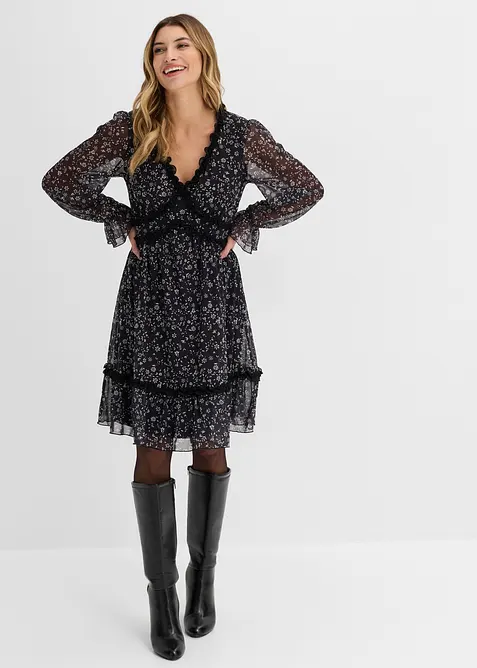 Minikjole i tynn mesh, bonprix