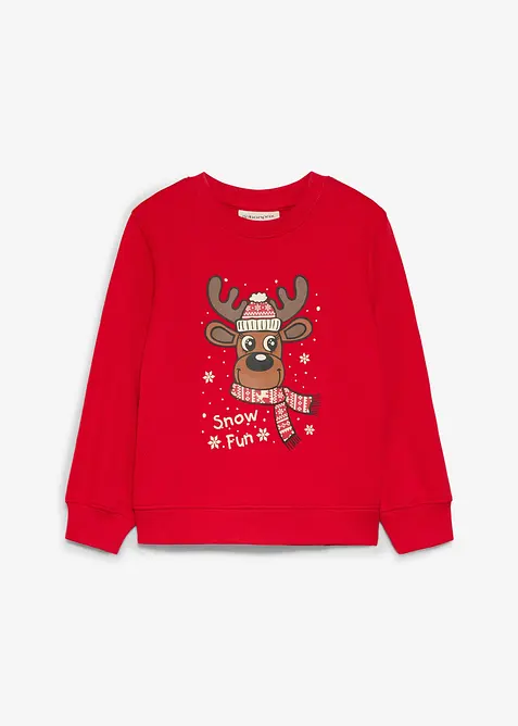 Julelig sweatshirt i &oslash;kologisk bomull, bonprix