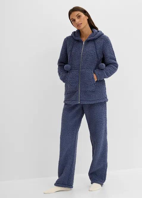Loungewear kosedress i pilefleece, bonprix
