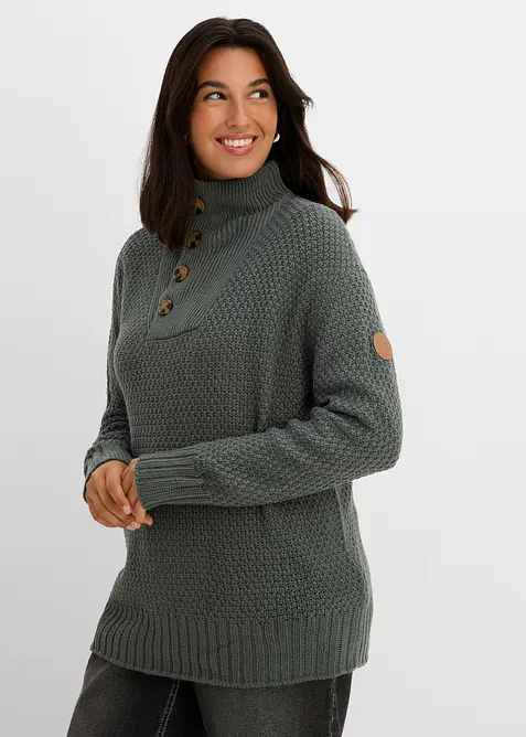 Half-zip-genser i strukturstrikk, bonprix