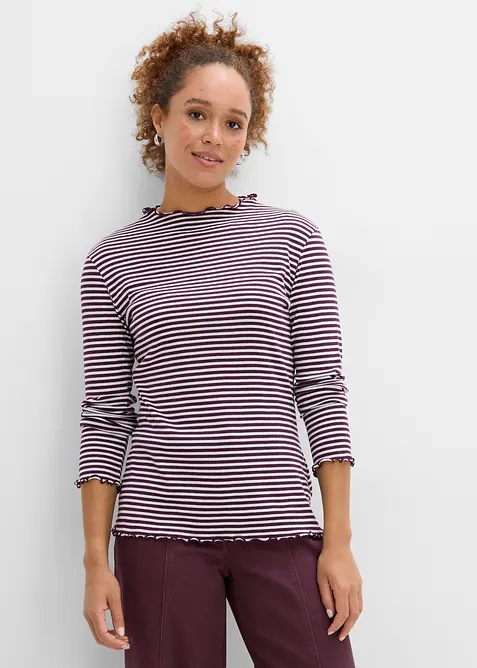 Ribbet topp i 100% bomull (2-pack), bonprix