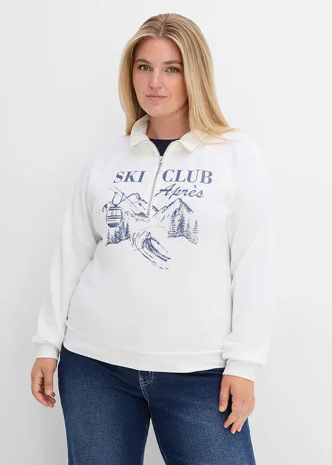 Half-zip-sweatshirt i scuba, bonprix