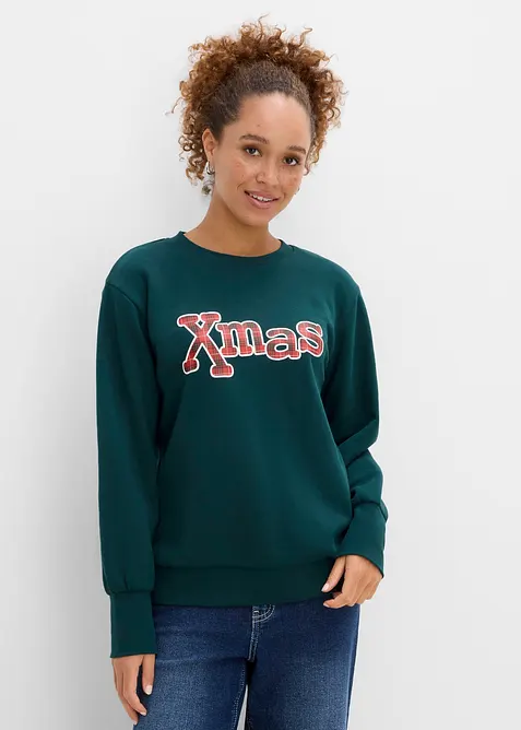 Sweatshirt i bomullsmiks, bonprix