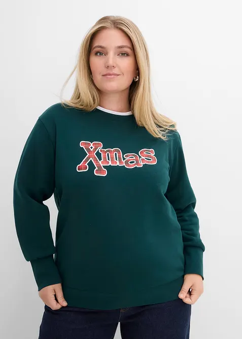 Sweatshirt i bomullsmiks, bonprix