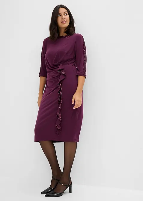 Jerseykjole med paljetter, bonprix