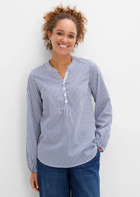 Tunika i 100% bomull med blondebesetning, bonprix