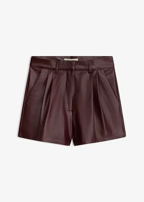 Kort shorts i imitert skinn, bonprix
