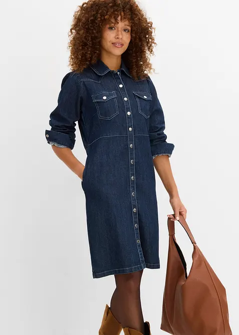 Kort kjole i denim, bonprix