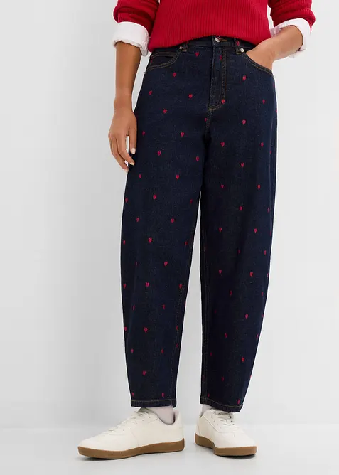 Barrel jeans high waist, bonprix