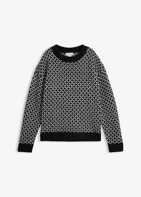 Grovstrikket genser med jacquardm&oslash;nster, bonprix