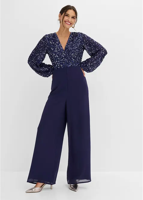 Paljettbrodert jumpsuit, bonprix