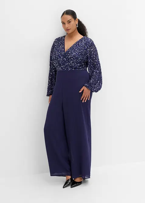 Paljettbrodert jumpsuit, bonprix