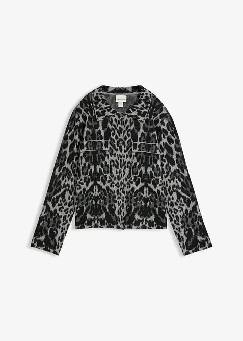Cardigan med jacquardm&oslash;nster, bonprix