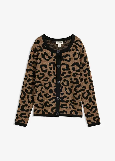 Cardigan med jacquardm&oslash;nster, bonprix