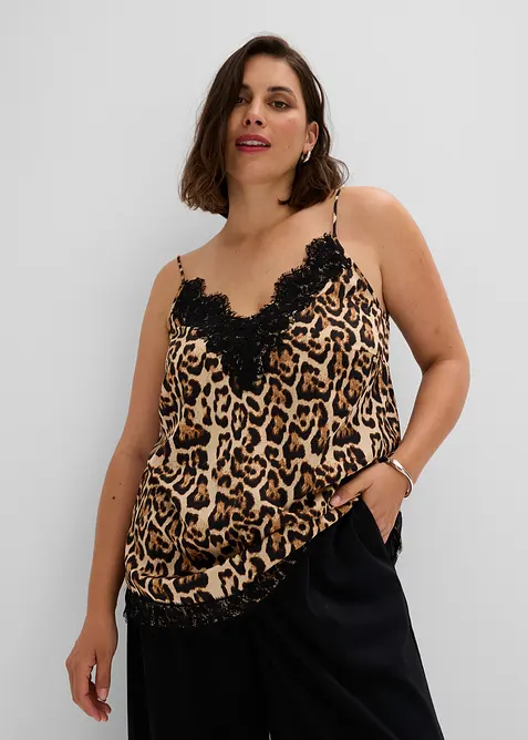 Bluse i lett sateng, bonprix