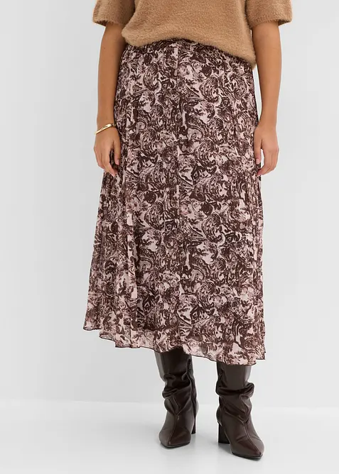 Crinkle skj&oslash;rt i chiffon, bonprix