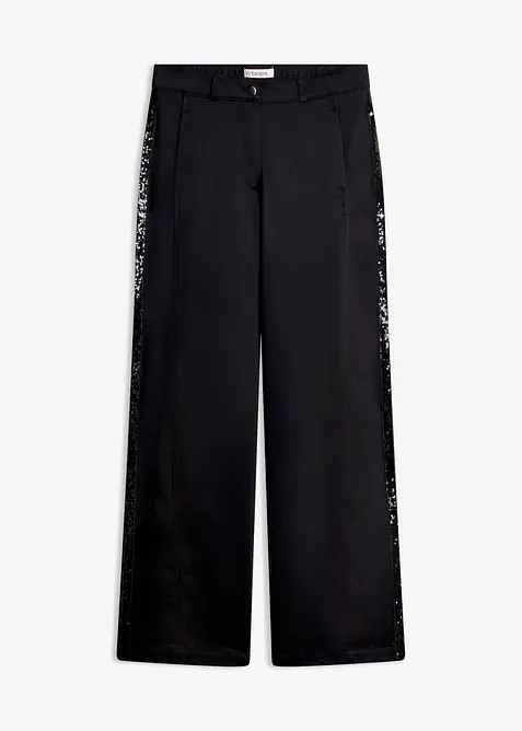 Bukse i bomullsstretch med galonstriper, bonprix