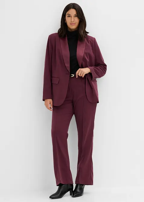 Dress med satengbesetning til dame (2-delt sett), bonprix