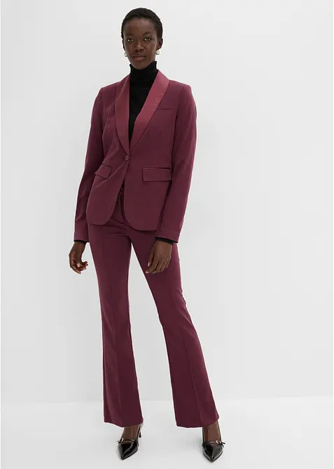 Dress med satengbesetning til dame (2-delt sett), bonprix