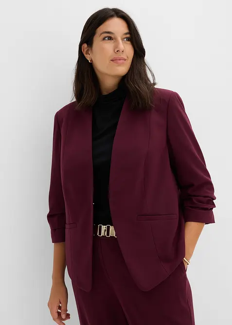 Blazer med rynkede, 3/4-lange ermer, bonprix
