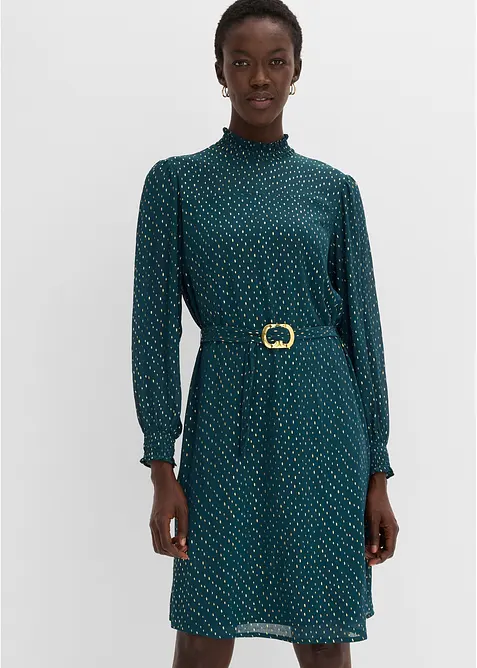Chiffonkjole med belte, bonprix