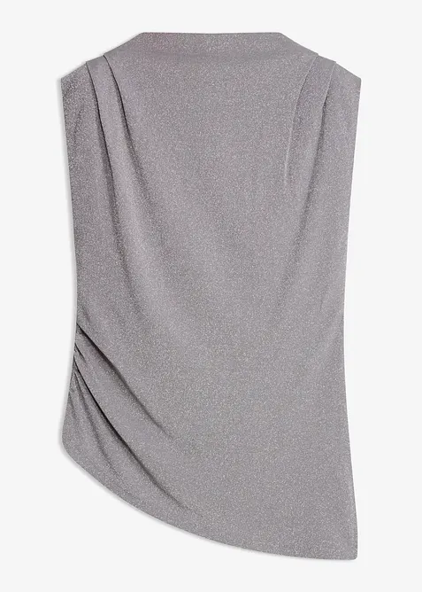 Topp med asymmetrisk nederkant og glitter, bonprix