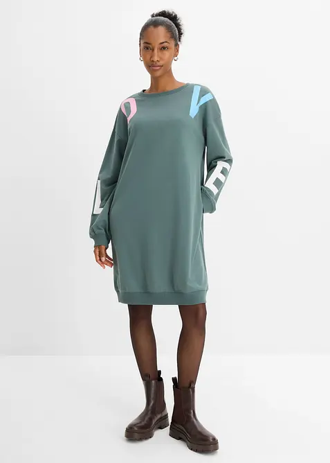 Sweatshirtkjole i myk bomullsblanding, bonprix